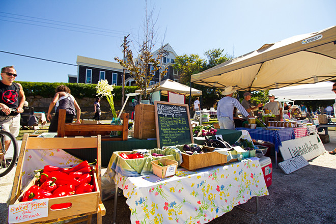 The Block Island Farmers Market happens every Wednesday and Saturday on Ocean Ave.