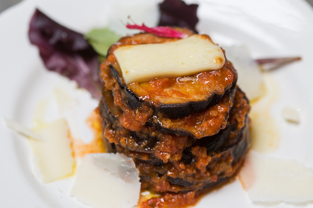 Lighten up with low-carb alternatives like the Sicilian Eggplant from Simone's in Warren