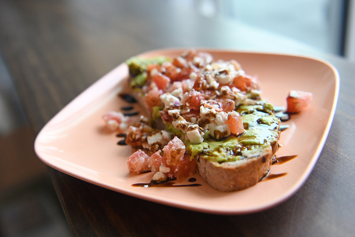 Savory toasts are topped with seasonal flavors