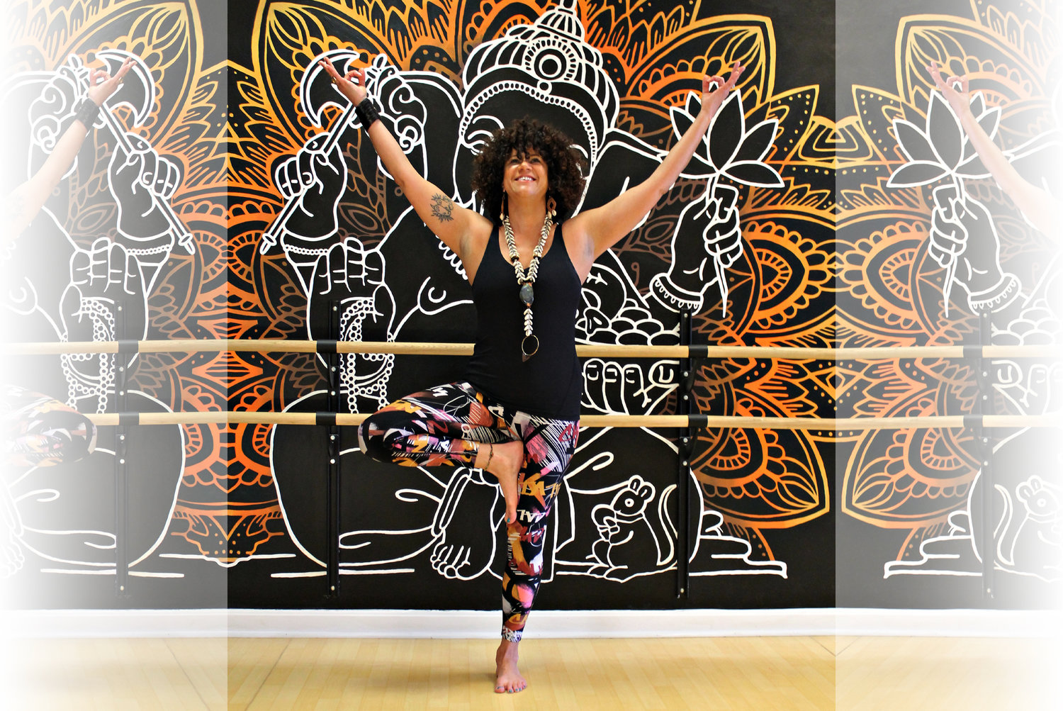 Aubrey Rodman of Bottega Yoga strikes a pose