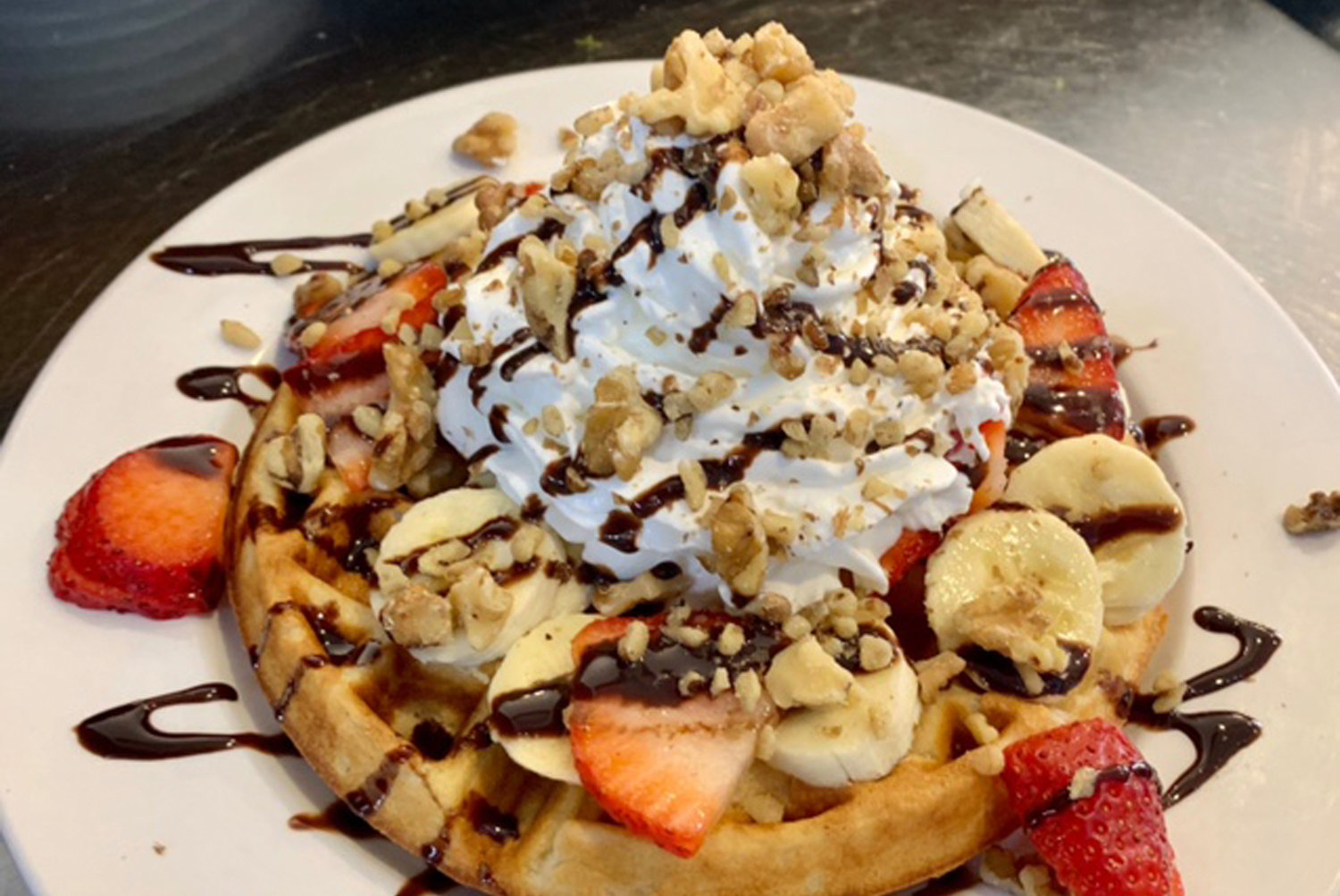 Decadent waffles are a must-try