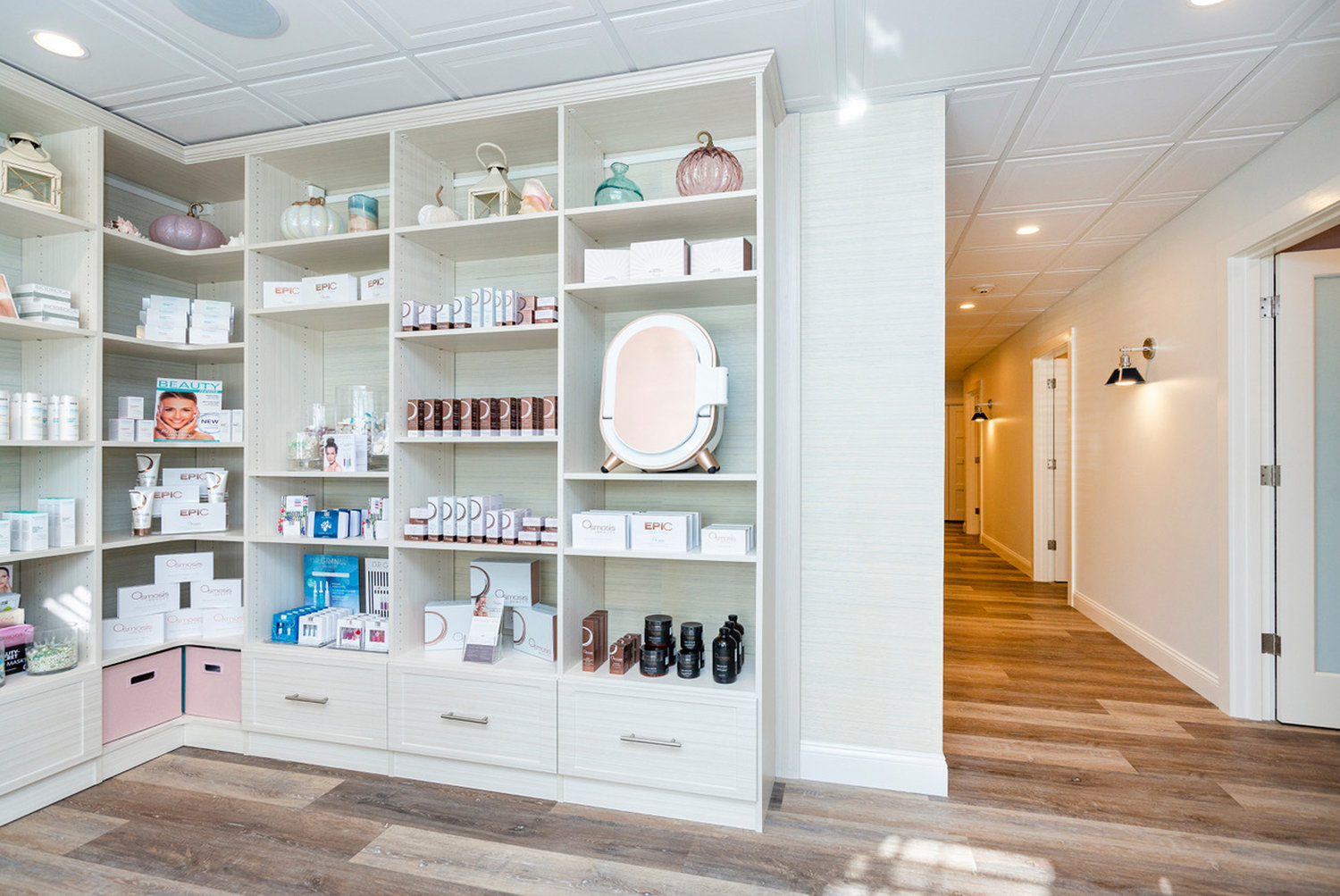 The spa is centered on holistic wellness, which is reflected in the skin care lines it retails