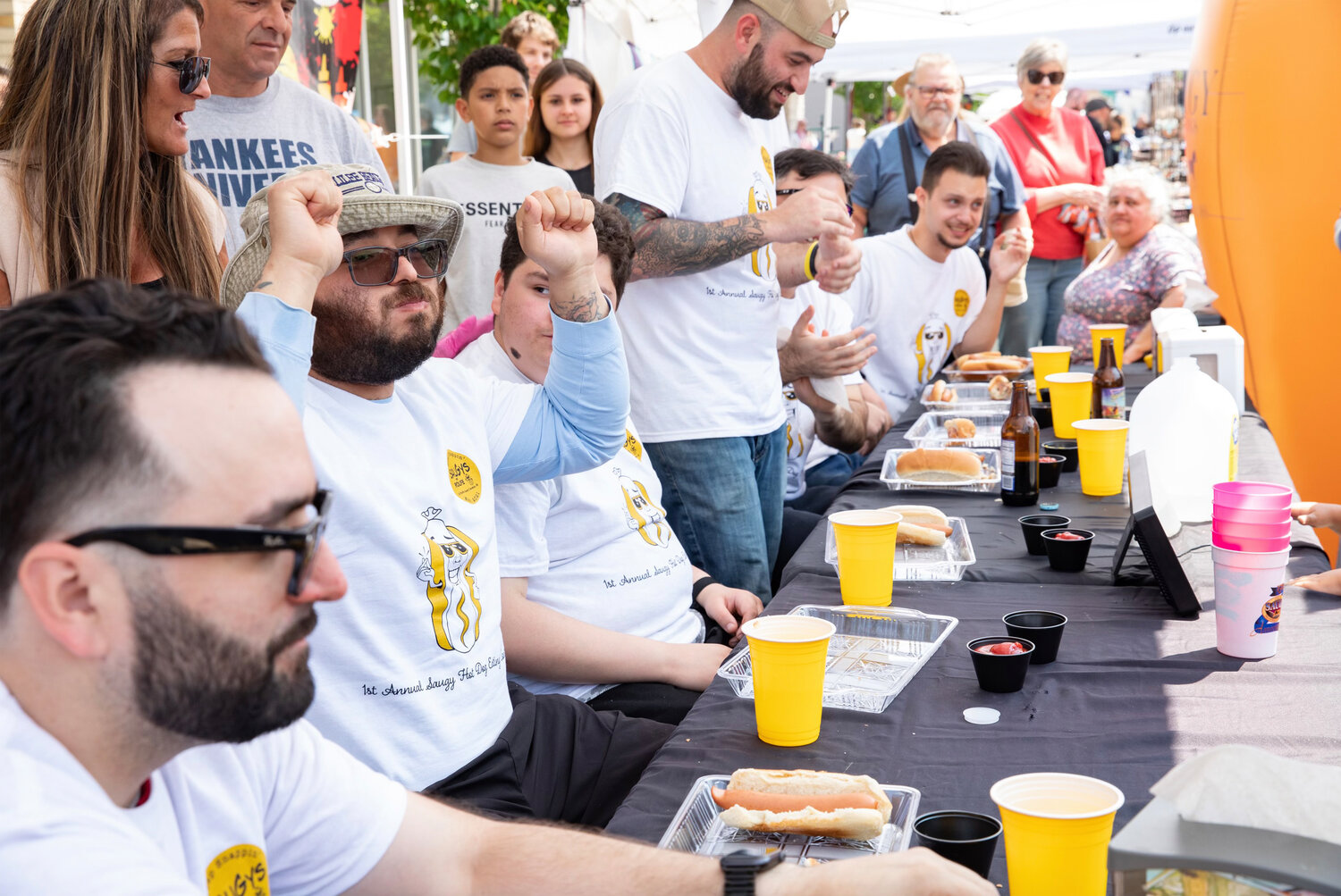 Saugys hosted a hot dog-eating contest this spring